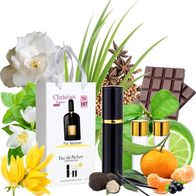 Подарунковий набір парфумерії 3x12 ml Christian for women K-155w № 107 за мотивами «Black Orchid» TF K-155w № 107 фото
