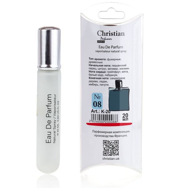 Парфумована вода міні-флакон 20 ml Christian for men K-20 № 008 за мотивами Bleu de Chanel C. CHANEL K-20 № 008 фото