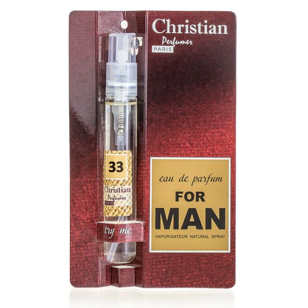 Мини-парфюм спрей для мужчин Christian 16 ml K-16m № 33 по мотивам "Aqva pour homme" BULGARI K-16m № 033 фото